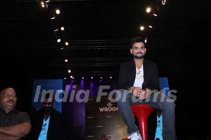 Virat Kohli snapped at the Launch of his own Fashion Label