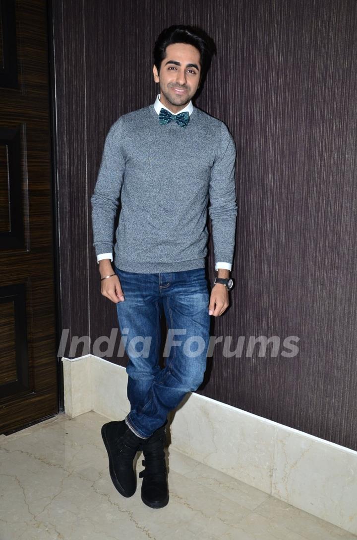 Ayushmann Khurrana poses for the media at Fertility Conference