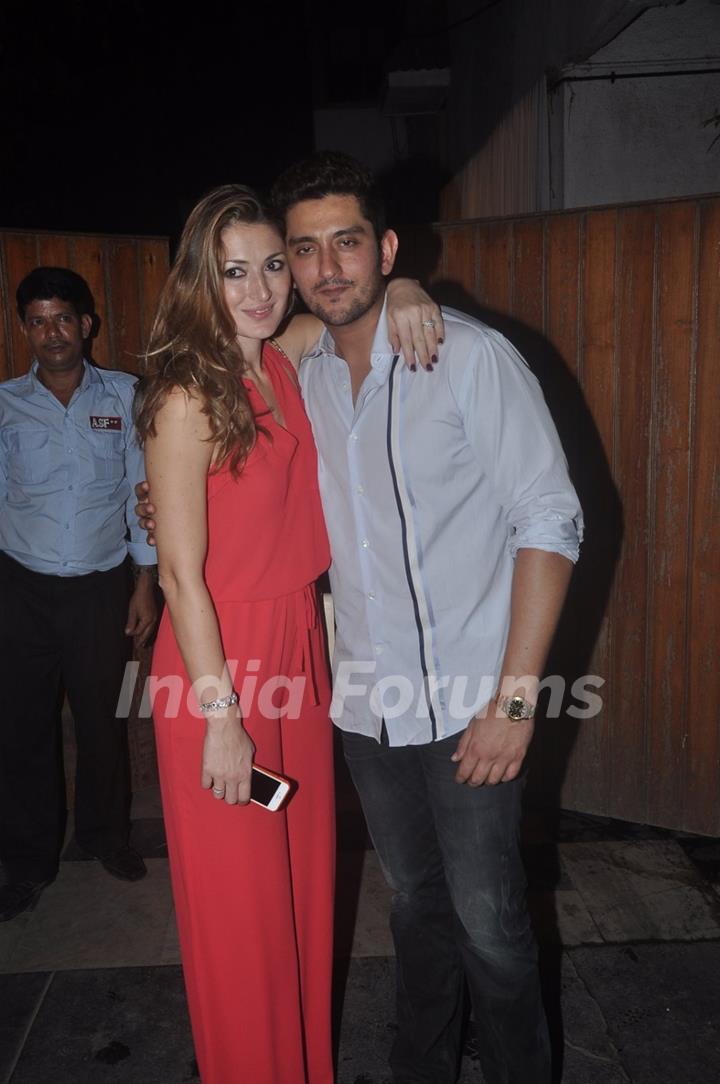 Shaad Randhawa poses with his wife at his Party