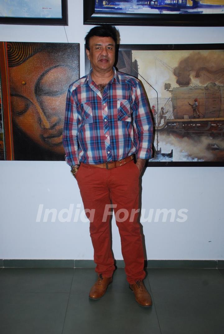 Anu Malik poses for the media at JS Art Gallery Lauch