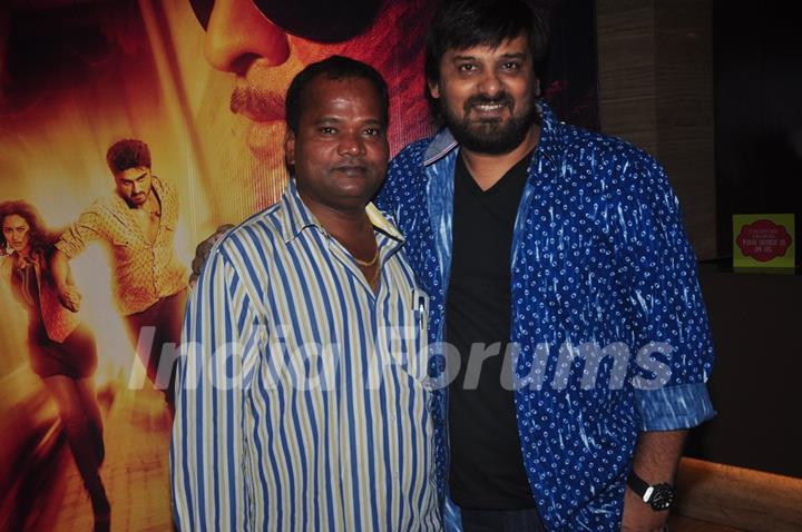 Wajid Ali poses with a friend at the Song Launch of Tevar