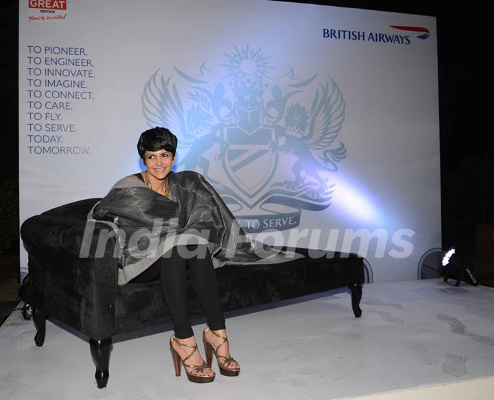 Mandira Bedi gets comfortable at the British Airways Bash