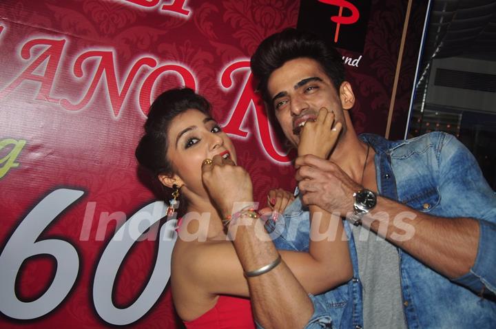 Neha Marda and Mohit Malik feed each other cake at the Success Bash of Doli Armaanon Ki