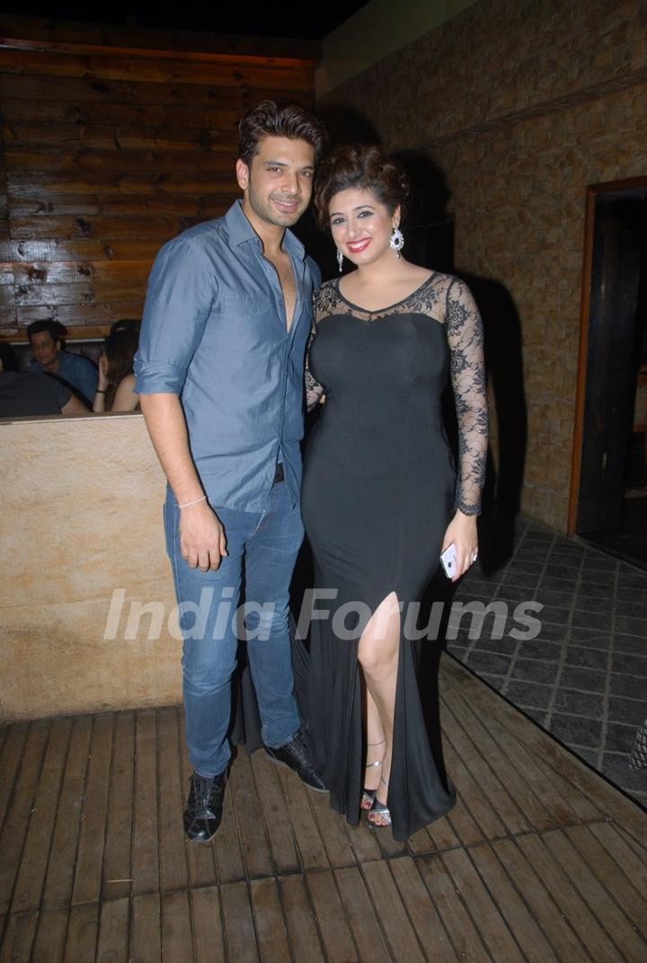 Karan Kundra poses with Vahbbiz Dorabjee Dsena at her Birthday Bash