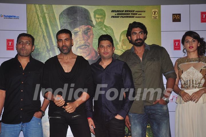 Celebs pose for the media at the Trailer Launch of BABY