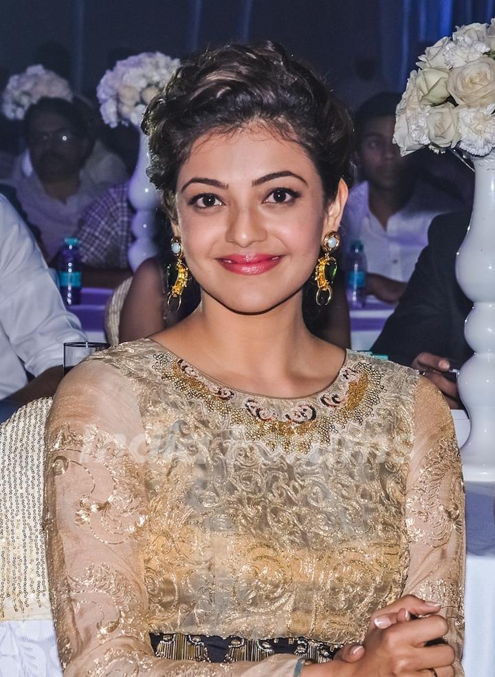 Kajal Aggarwal poses for the media at HudHud Relief Fundraising Campaign