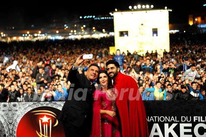 Boman Irani gets a selfie at the 14th Marrakech International Film Festival