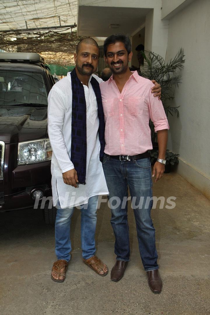 Jitendra Joshi & Suhrud Godbole were at the Trailer Launch of Baji