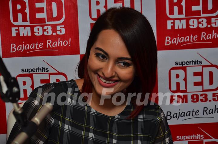 Sonakshi Sinha during Promotions of Tevar on 93.5 Red FM