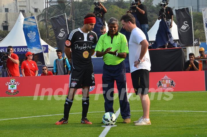 Ranbir Kapoor snapped during the toss at Barclays Premier League