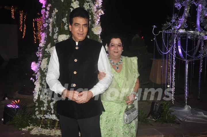 Jeetendra with wife Shobha Kapoor at the Sangeet Ceremony of Riddhi Malhotra and Tejas Talwalkar