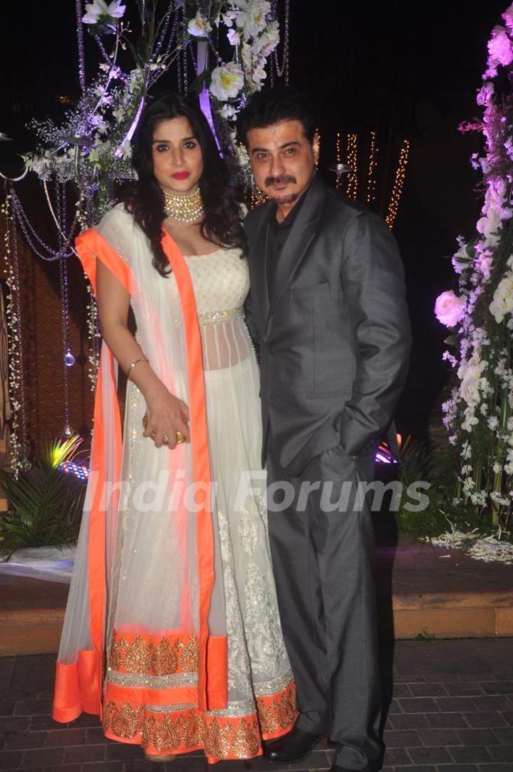 Sanjay Kapoor with wife at the Sangeet Ceremony of Riddhi Malhotra and Tejas Talwalkar