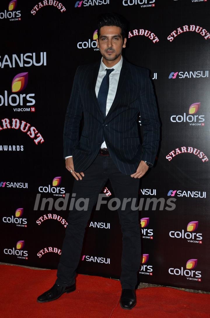 Zayed Khan poses for the media at Sansui Stardust Awards Red Carpet