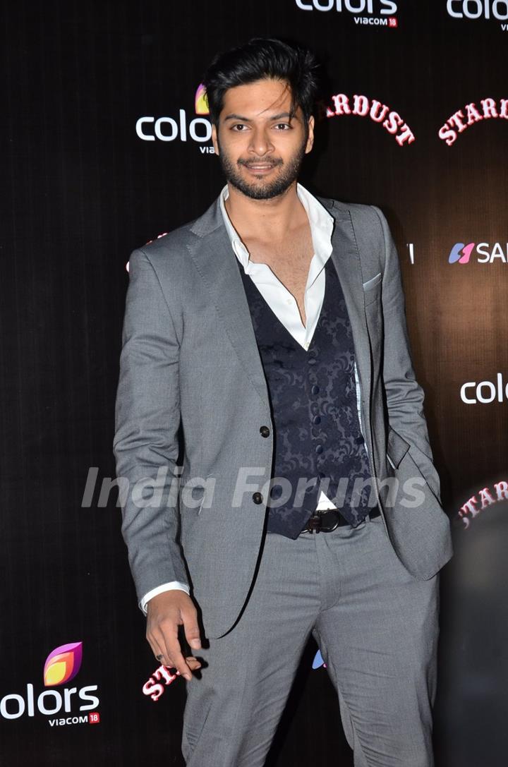 Ali Fazal poses for the media at Sansui Stardust Awards Red Carpet