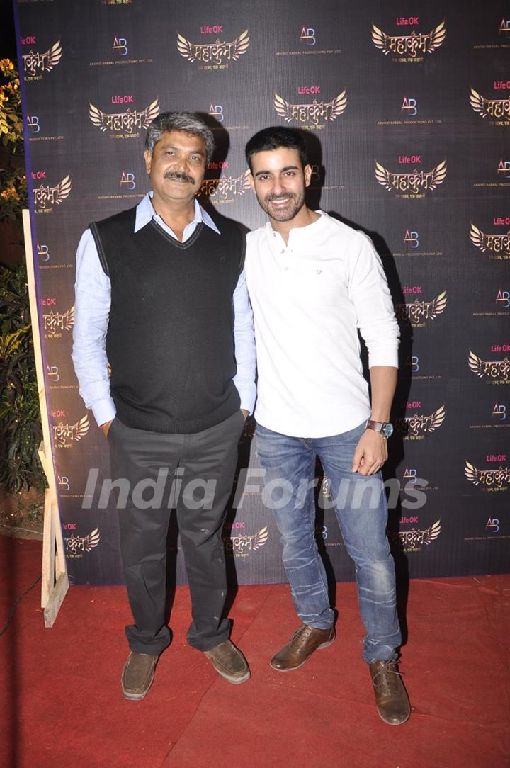 Gautam Rode poses with a friend at the Launch of Mahakumbh