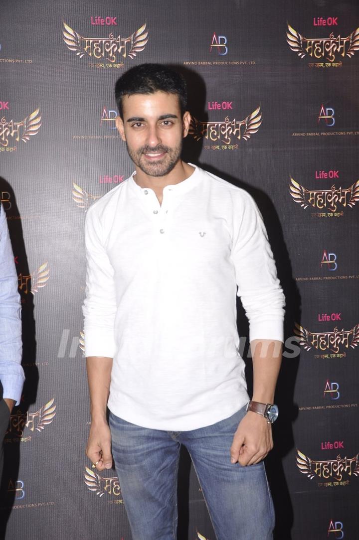 Gautam Rode poses for the media at the Launch of Mahakumbh