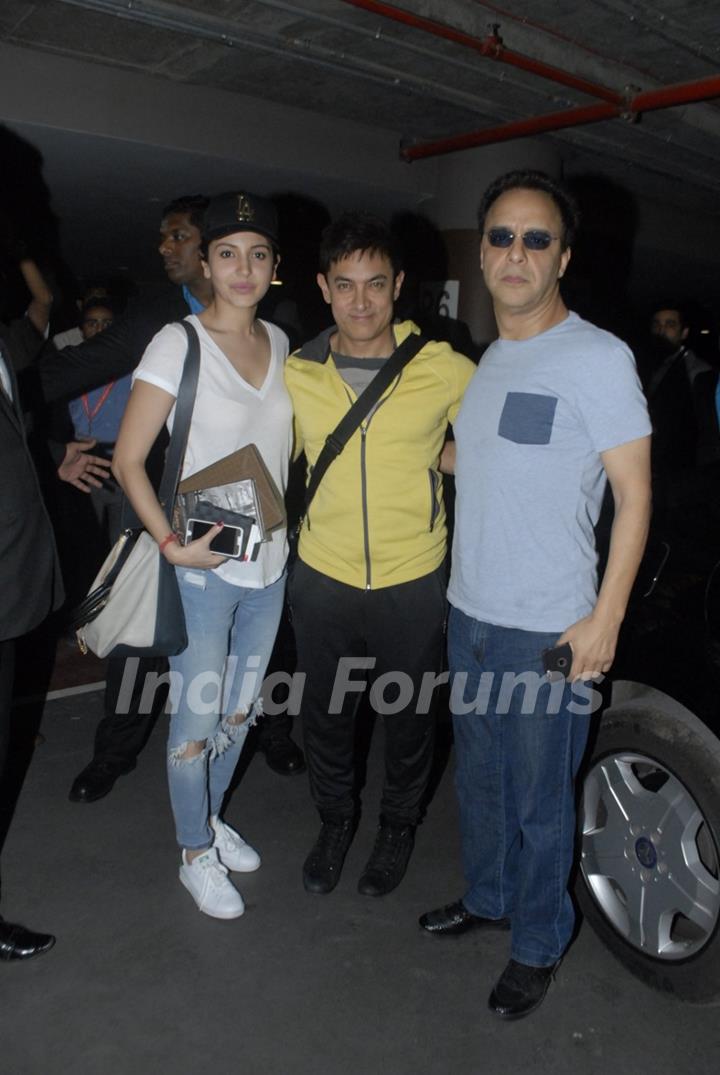Team P.K. poses for the media at Airport while returning from Dubai