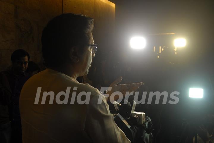 Raj Thackeray addressing the media at the Special Screening of P.K.