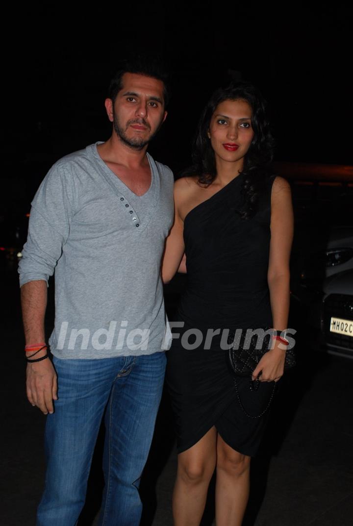 Ritesh Sidhwani poses with his wife at Richa Chadda's Birthday Bash