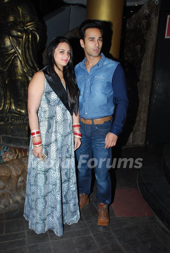 Pulkit Samrat poses with wife Shweta at Richa Chadda's Birthday Bash