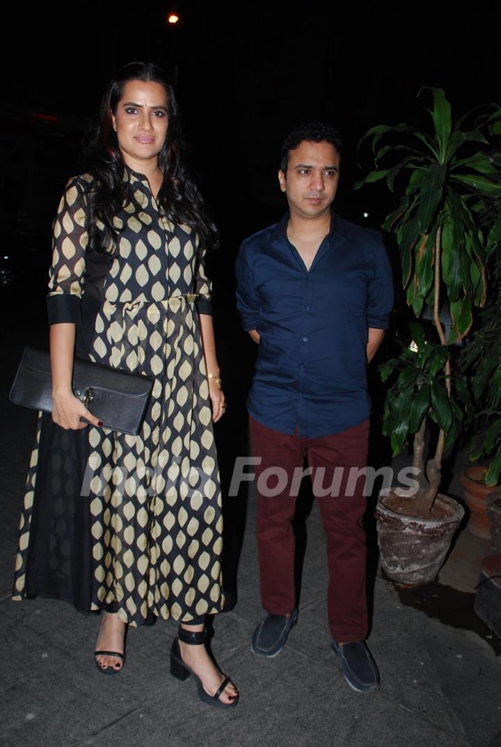 Sona Mohapatra and Ram Sampath pose for the media at Richa Chadda's Birthday Bash