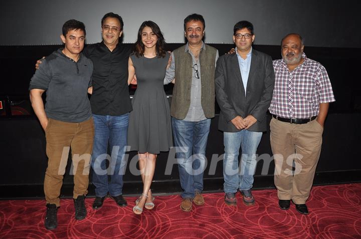 Team poses for the media at the Special Screening of P.K. for the Cast and Crew