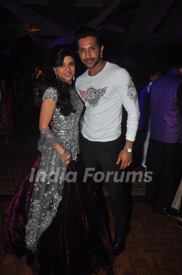 Terence Lewis poses with Shirin at the Sangeet Ceremony