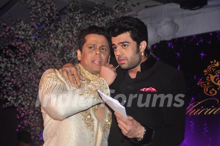 Manish Paul was snapped hosting Uday and Shirin's Sangeet Ceremony