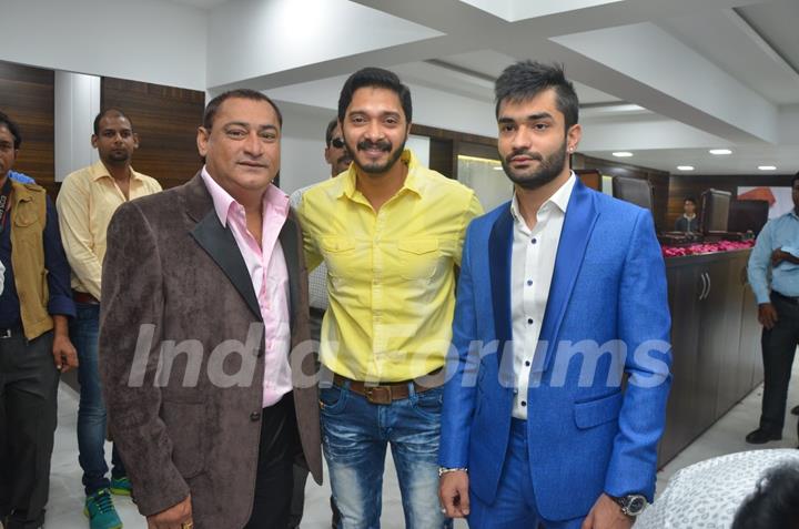 Shreyas Talpade poses with guests at the Launch of Building Bricks