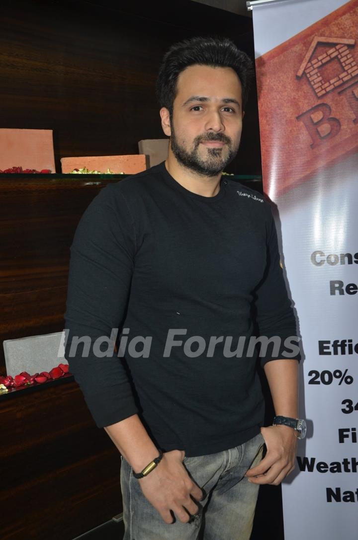 Emraan Hashmi poses for the media at the Launch of Building Bricks