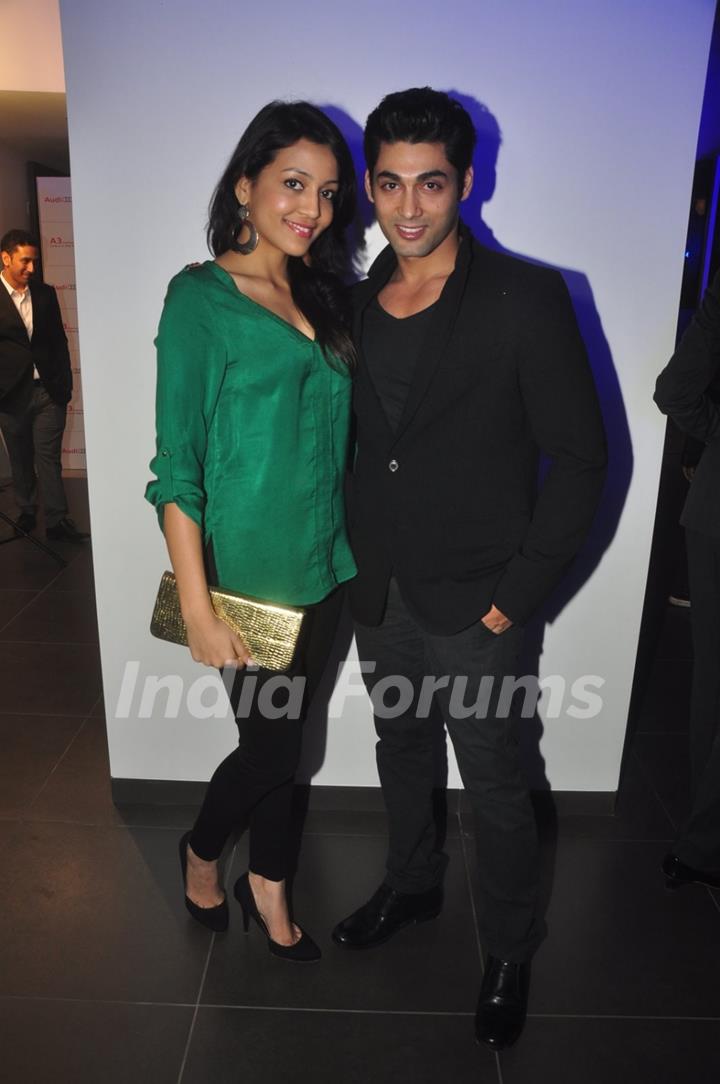 Ruslaan Mumtaz poses with wife at the Launch of Audi A3