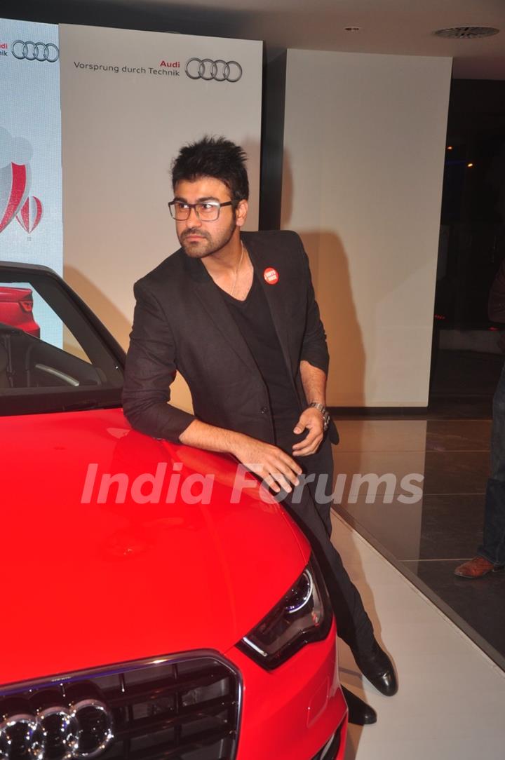 Arya Babbar poses with the car at the Launch of Audi A3