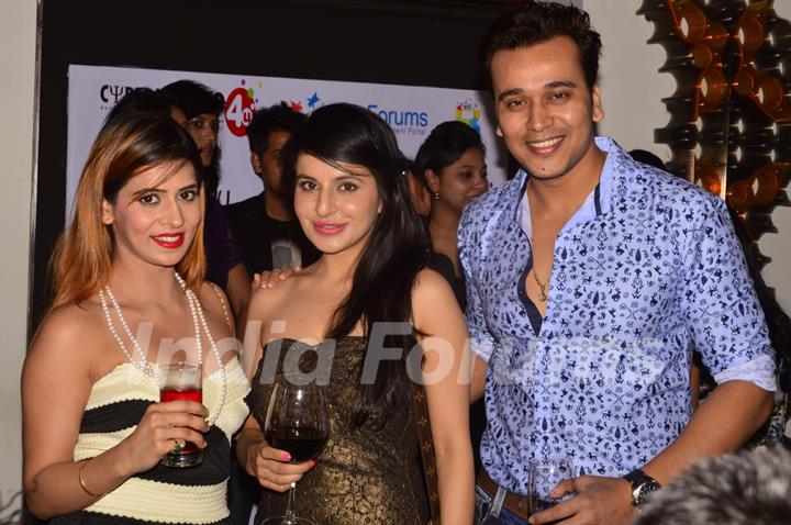 Anurag Sharma poses with Roop Durgapal and Aditi Mittal at India-Forums 11th Anniversary Bash