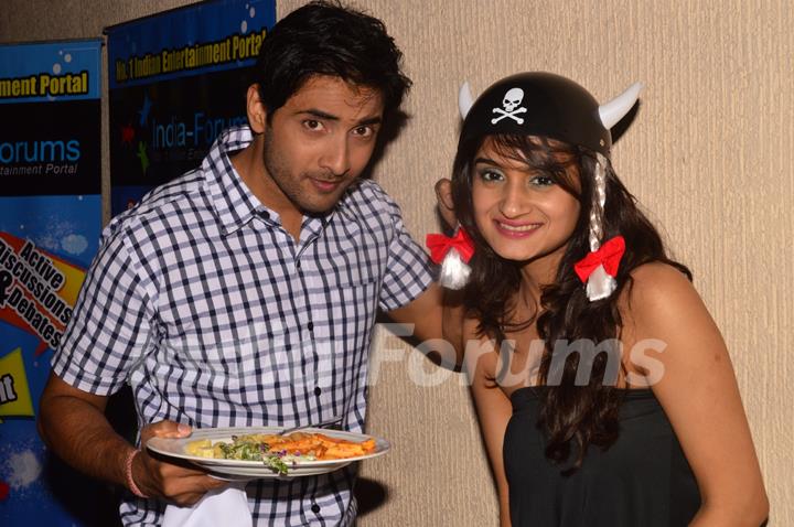 Raj Singh and Shalini Shauta poses with quirky props at India-Forums 11th Anniversary Bash