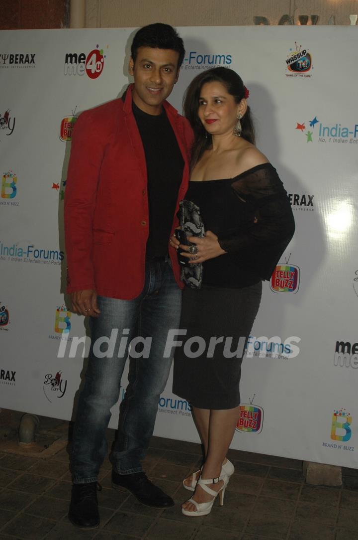 Anupam Bhattacharya poses with a friend at India-Forums 11th Anniversary Bash