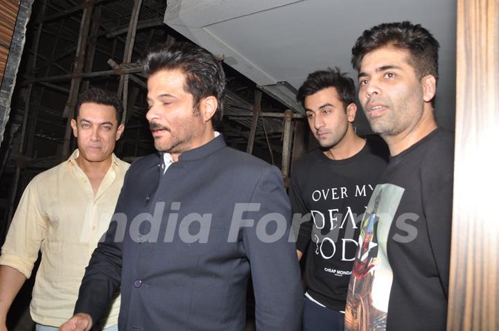 Aamir Khan was snapped greeting guests at his Residence