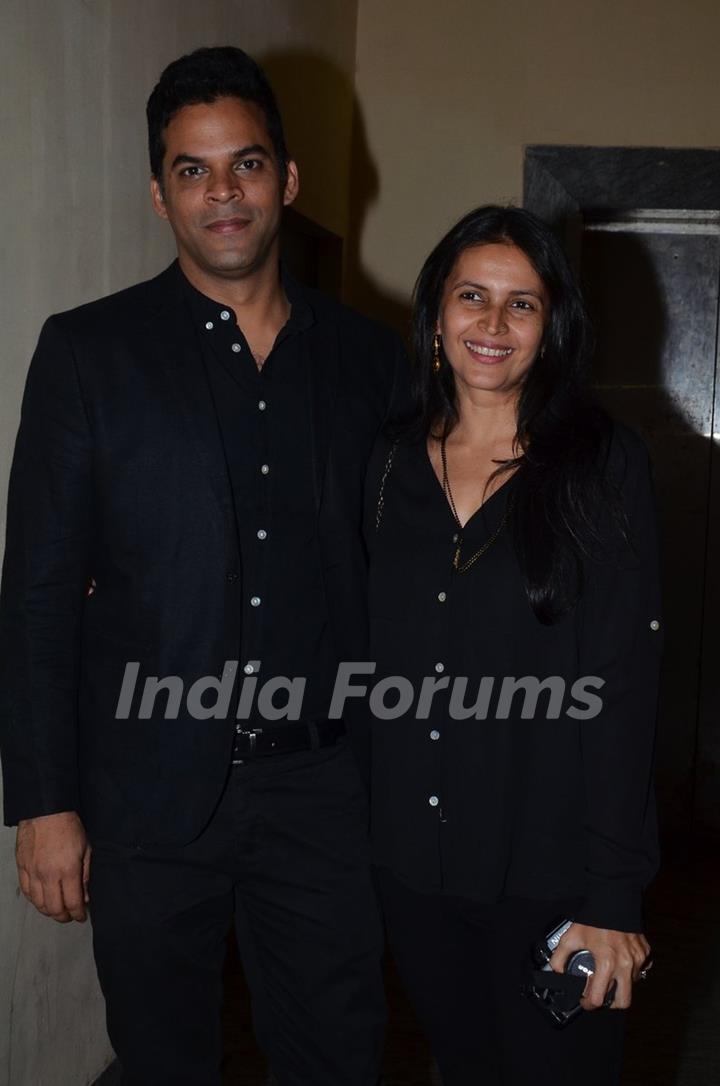 Vikramaditya Motwane was seen with his wife at the Premier of Ugly