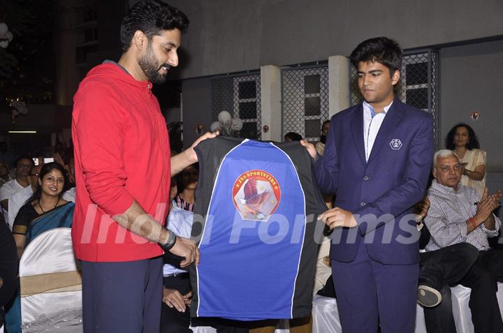 Abhishek Bachchan launches the Jersey of Jamnabai Narsee School's World-class Multisport Court