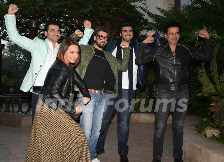 Team of Tevar was snapped during the Promotions in Delhi
