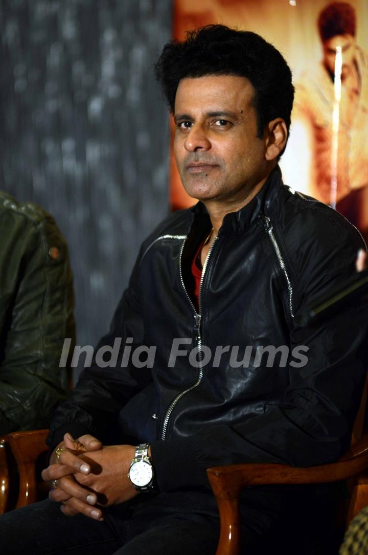 Manoj Bajpai was snapped during the Promotions of Tevar in Delhi