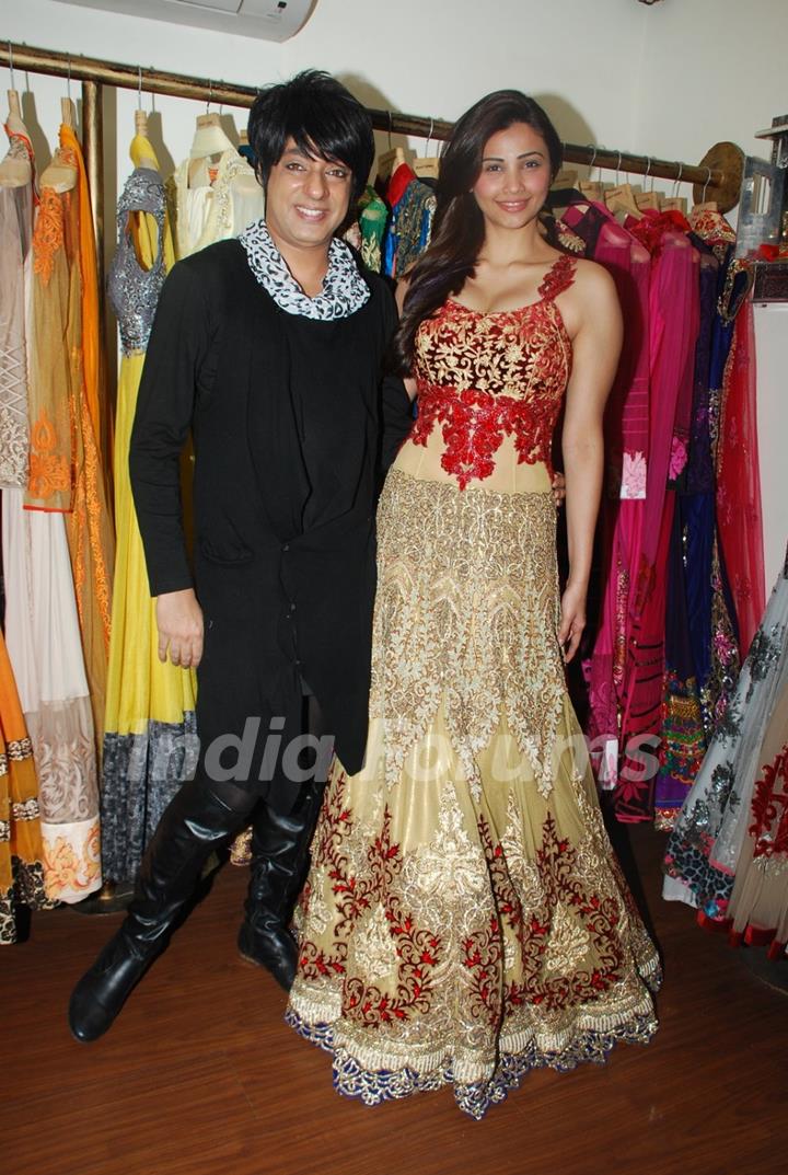 Daisy Shah and Rohhit Verma pose for the media at the New Collection Launch