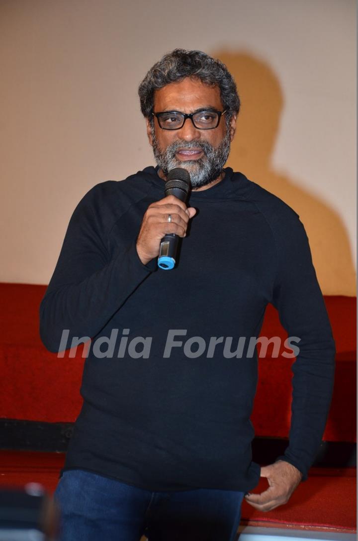 R. Balki interacts with the audience at the Trailer Launch of Shamitabh