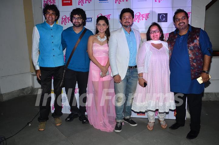 Team poses for the media at the Music Launch of Marathi Movie Mitwa