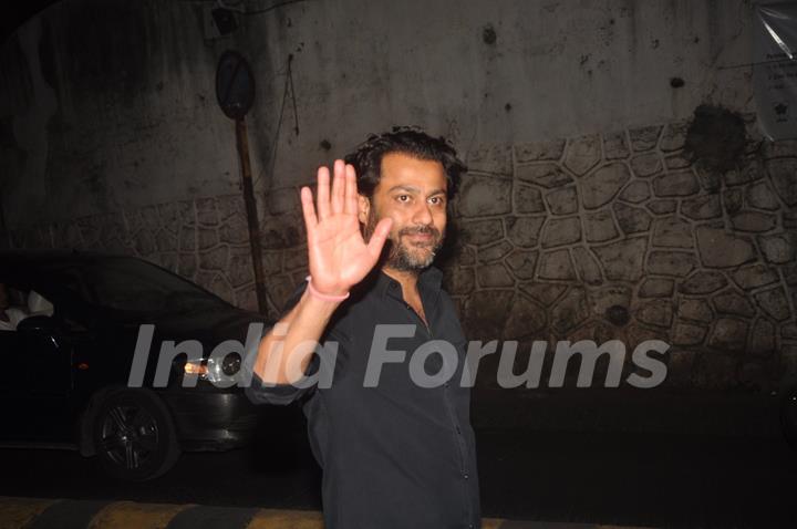 Abhishek Kapoor waves to the media Outside Olive