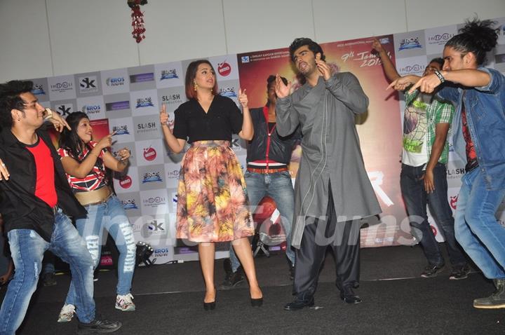 Arjun Kapoor and Sonakshi Sinha groove to the music at the Promotions of Tevar