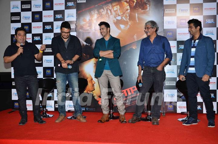 Ahmed Khan interacts with the audience at the Song Launch of Badlapur