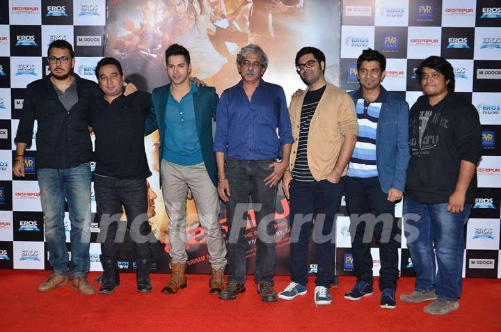 Team poses for the media at the Song Launch of Badlapur