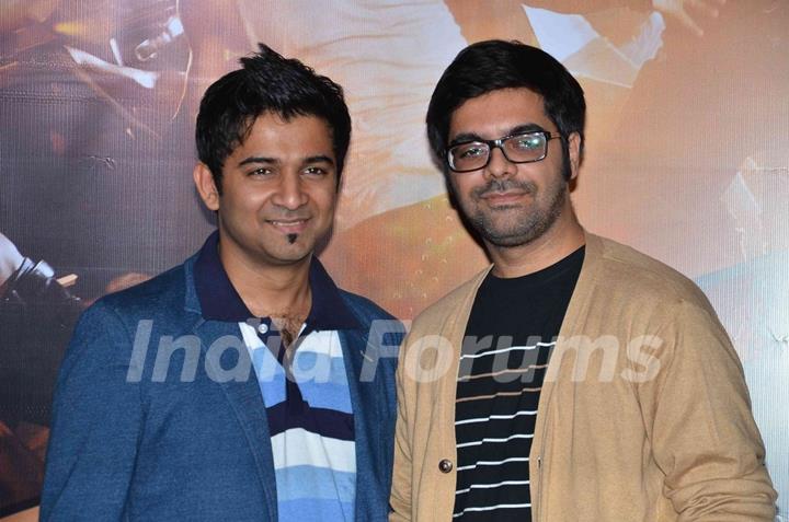 Sachin Sanghvi and Jigar Saraiya pose for the media at the Song Launch of Badlapur