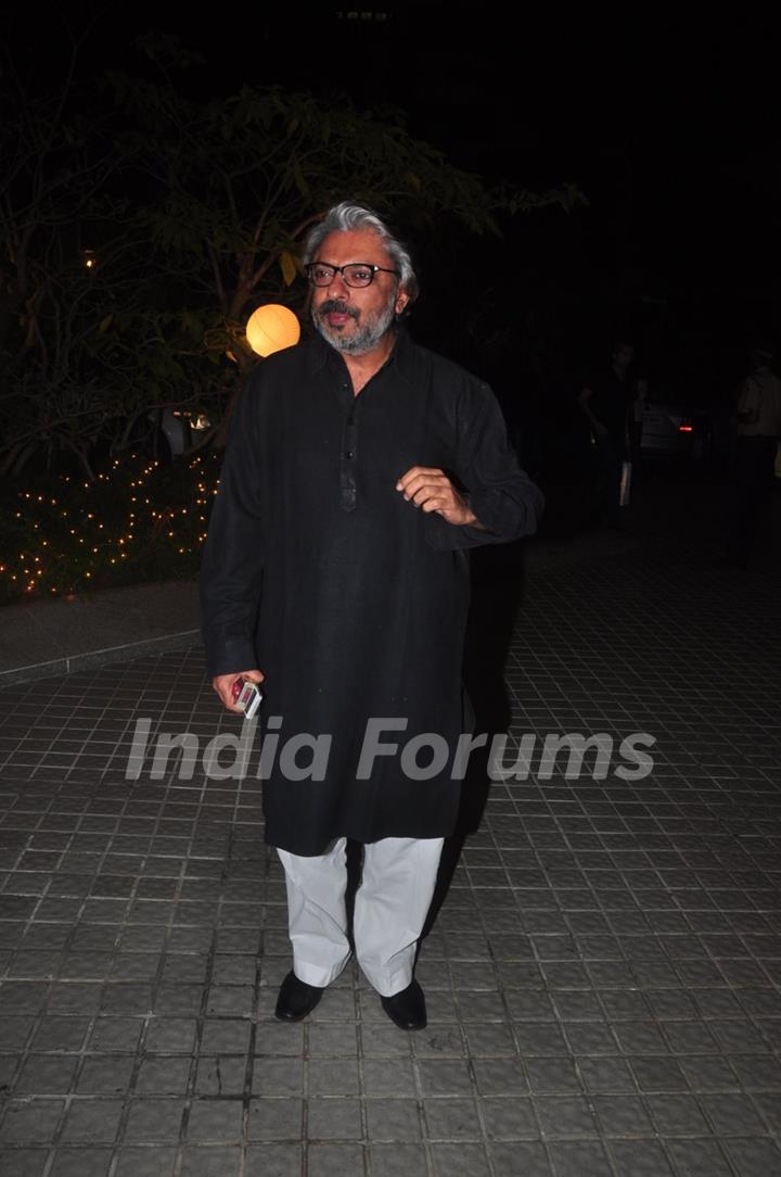 Sanjay Leela Bhansali poses for the media at Farah Khan's Birthday Bash