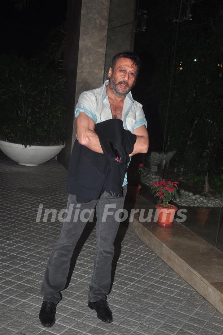 Jackie Shroff poses for the media at Farah Khan's Birthday Bash